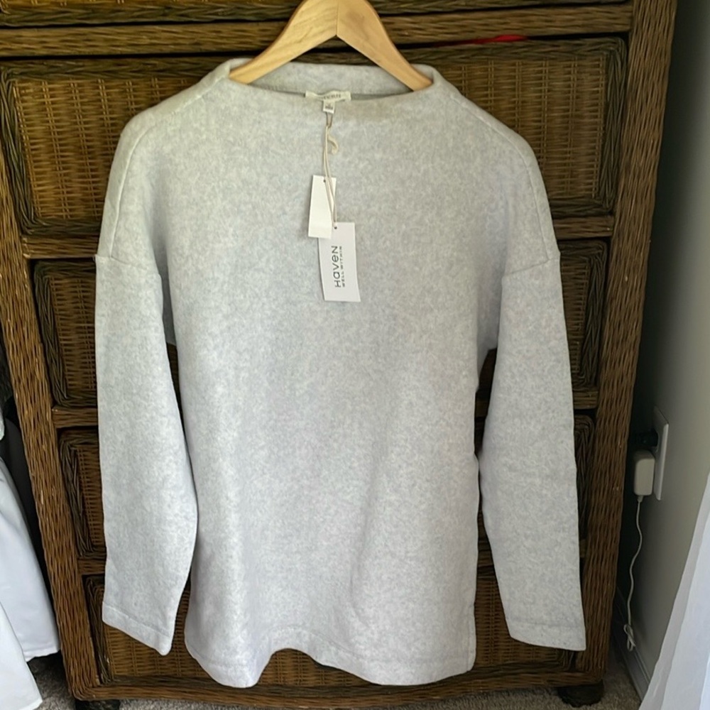 Haven Well Within Comfort Fleece Tunic Light Grey Heather M